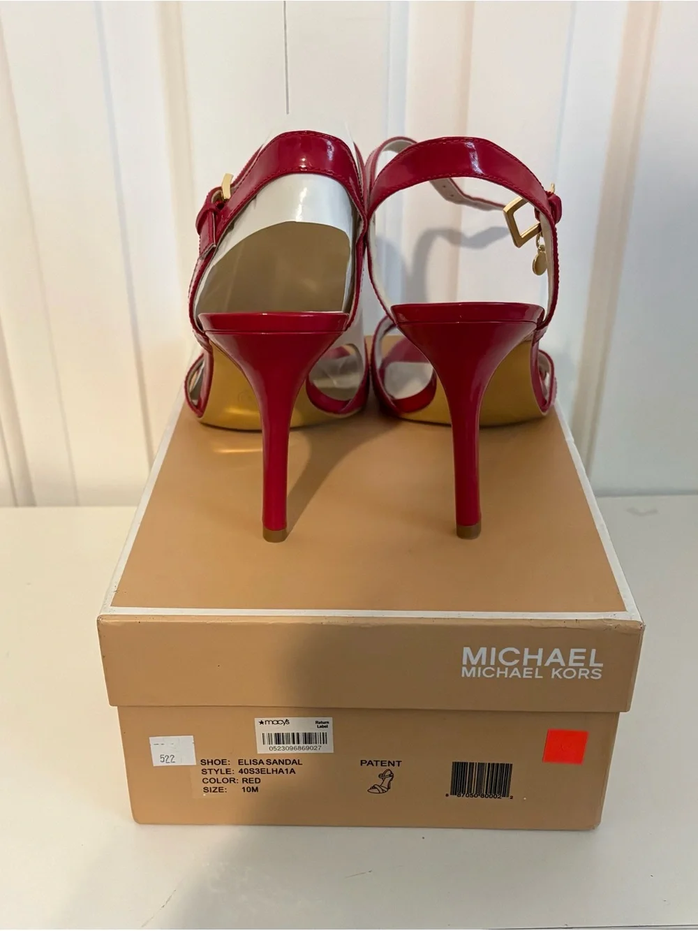 MICHAEL KORS Red Patent Slingback Heels, Size 10, NWT